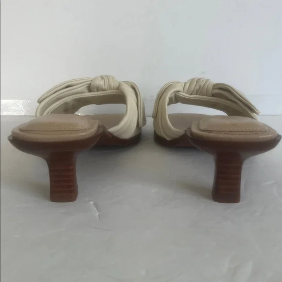SAM EDELMAN Women's Darcie Ivory LEATHER Bow Kitten Heels Sandals Size 8.5 NWT - Picture 8 of 11